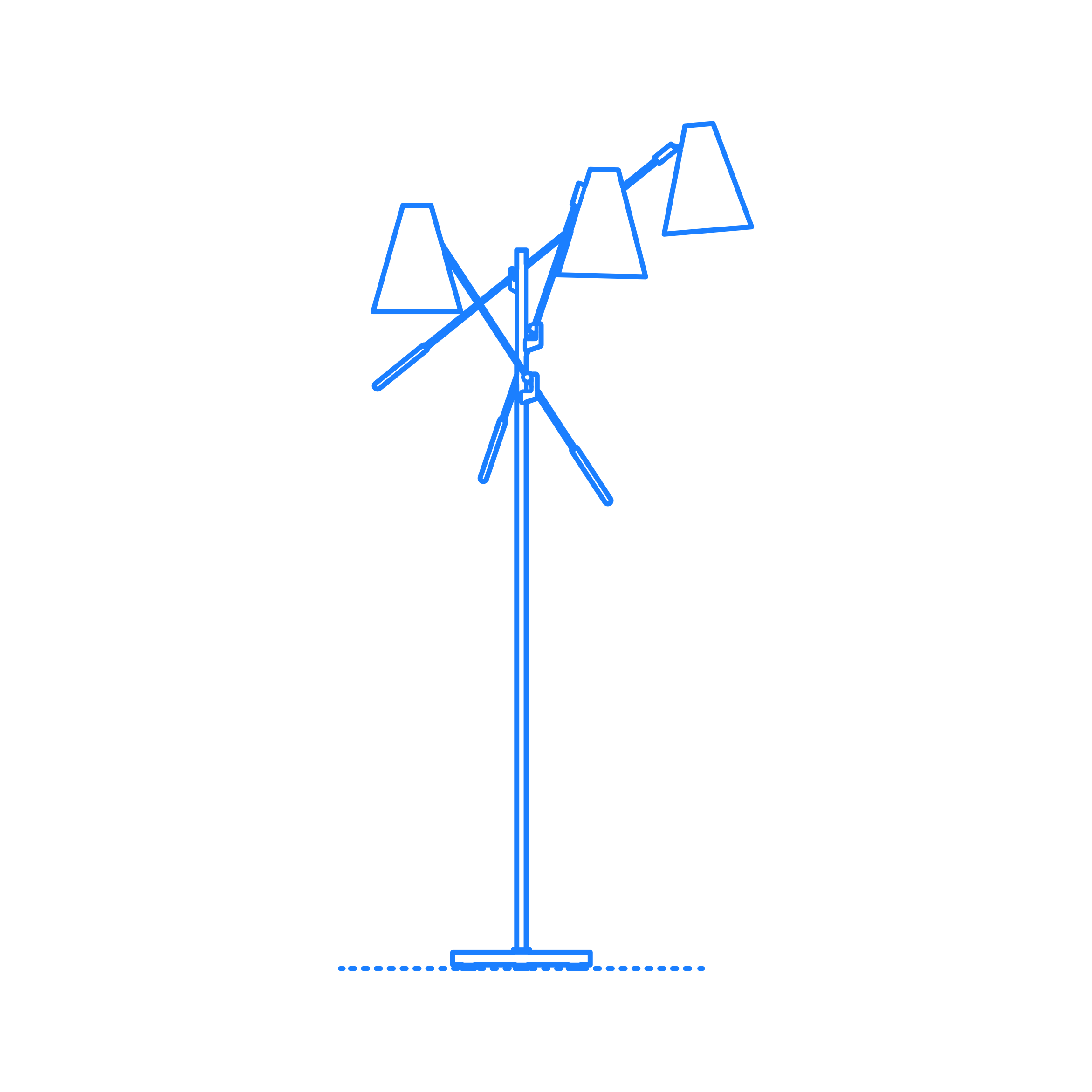 Furniture Floor Lamps Tri Arm Floor Lamp Icon Svg Vector Free Vectors